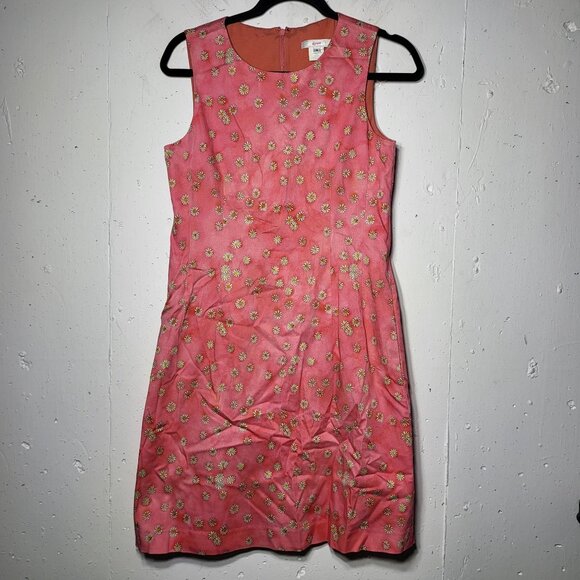 Leggiadro Womens Pink Daisey Floral Sleeveless Mini Dress Size 4 Summer Boho - Picture 1 of 12